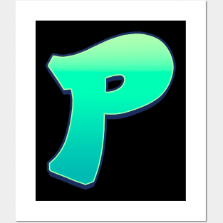 Letter P - Green fade Posters and Art